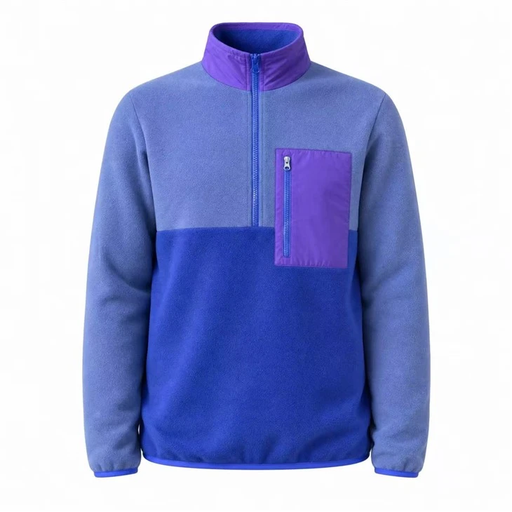 Color-Block 1/4 zip z recyklovaného mikropolárního fleecového pulovru