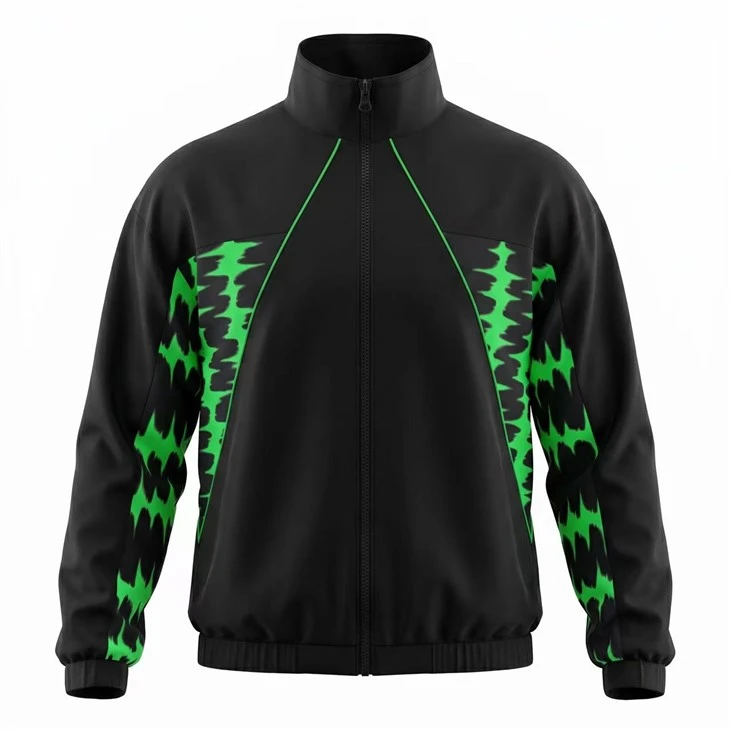 Pánská fluorescenční bunda se zeleným potiskem