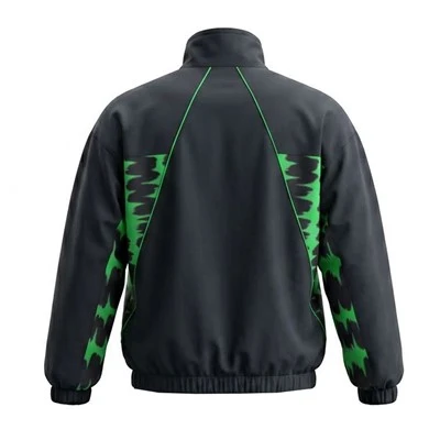 Men's Fluorescent Green Print Track Jacket suppliers